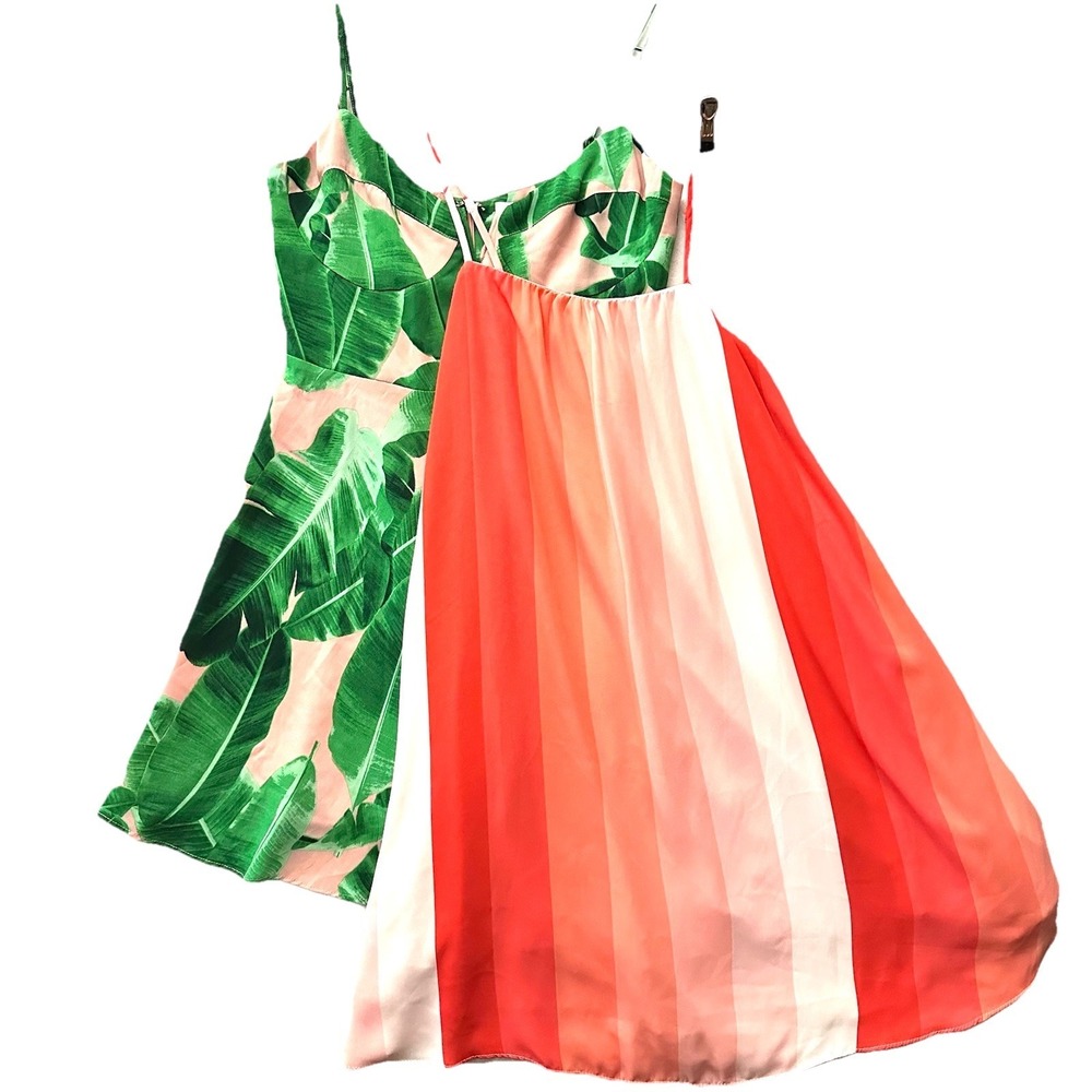 Buddy Love M Set Of.‎ 2 Melrose Crush Palm Leaf Sandra Magic Hour Dress Chiffon